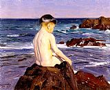 Benito Rebolledo Correa At The Beach painting